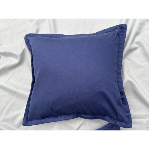 2 Ralph Lauren Polo Embroidered Sweater Bear Pillows With Down Inserts Blue READ - Picture 6 of 15